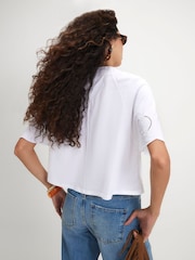 River Island White Embroidered Flirty T-Shirt - Image 4 of 4
