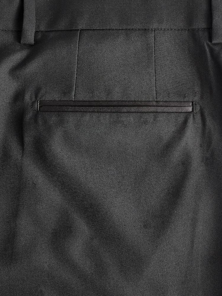 Black with Tape Detail Tailored Fit Tuxedo Suit Trousers - Image 8 of 9