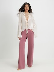 River Island Pink Relaxed Straight Jeans - Image 1 of 4