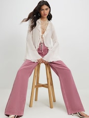 River Island Pink Relaxed Straight Jeans - Image 3 of 4