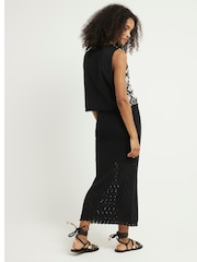 River Island Black Crochet Waistcoat - Image 3 of 4