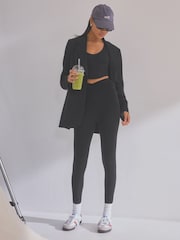 self. Black Scoop Neck Ribbed Jersey Corset Top - Image 2 of 9