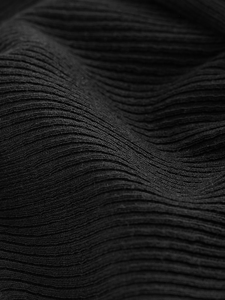 self. Black Scoop Neck Ribbed Jersey Corset Top - Image 9 of 9