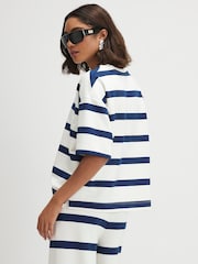 River Island Cream Premium Stripped Boxy T-Shit - Image 2 of 3