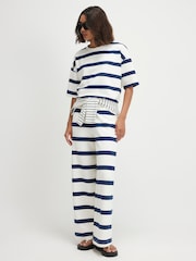 River Island Cream Premium Stripped Boxy T-Shit - Image 3 of 3