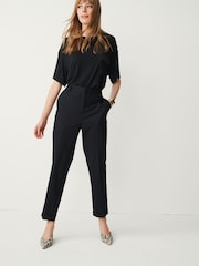 Navy Tailored Taper Trousers - Image 3 of 5