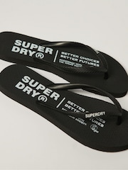 SUPERDRY Black Vegan Flip-Flops - Image 3 of 4