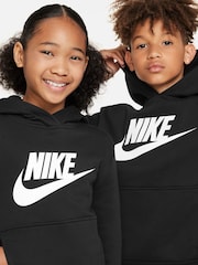 Nike Black Club Fleece Logo Hoodie - Image 10 of 11