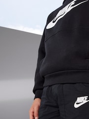 Czarny - Polarowa bluza Nike Club z logo i kapturem - Image 3 of 8