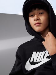 Nike Black Club Fleece Logo Hoodie - Image 9 of 11