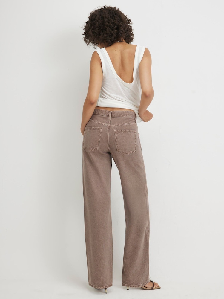 River Island Brown Relaxed Straight Jeans - Image 4 of 4