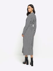 River Island Black Stripe Shirt Midi Dress - Image 2 of 4