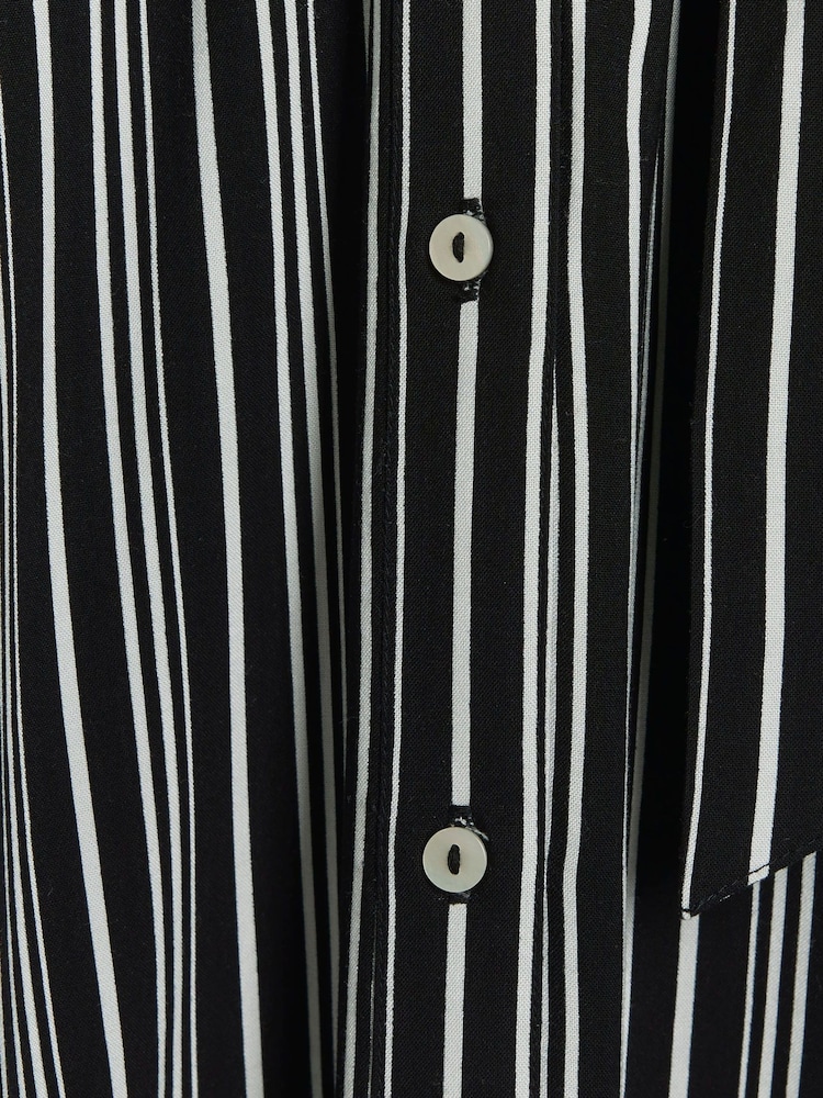 River Island Black Stripe Shirt Midi Dress - Image 4 of 4
