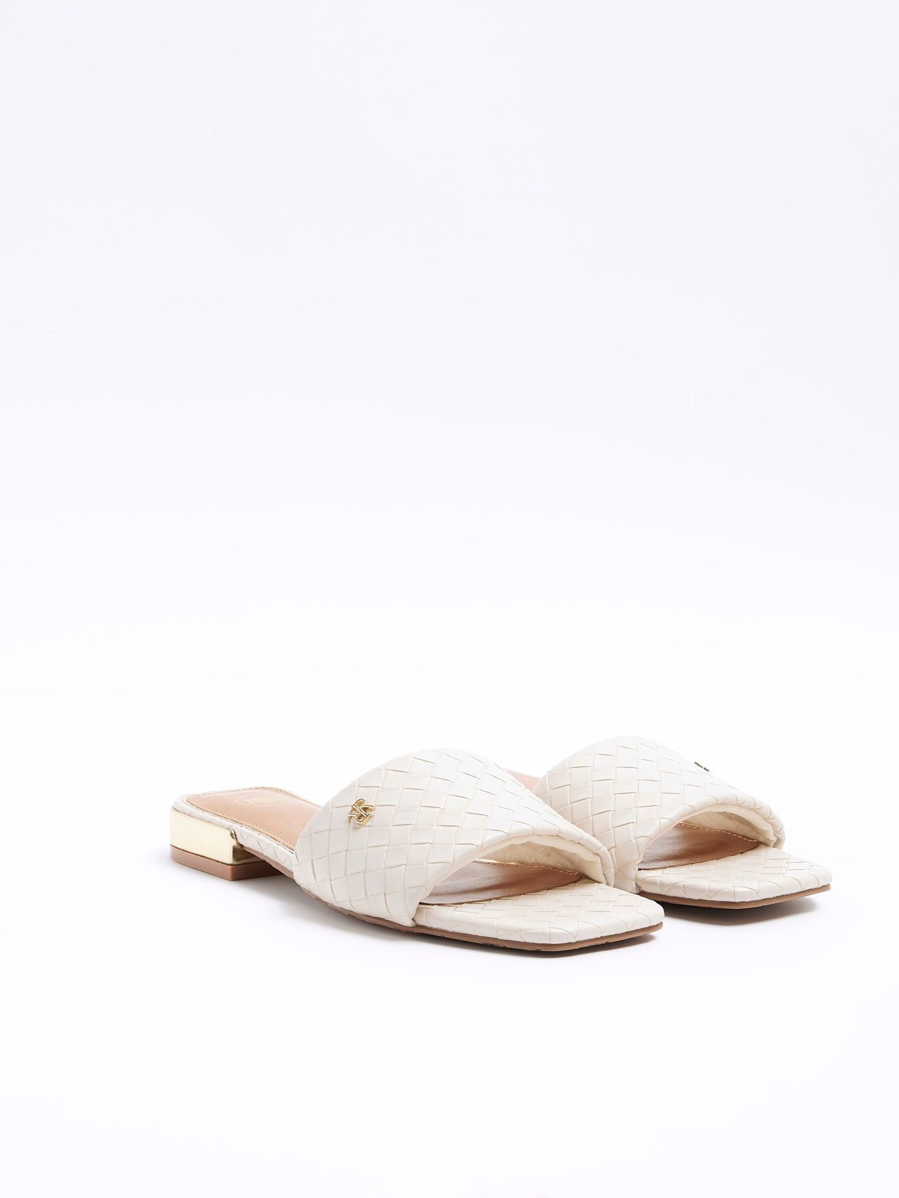River island white mules cheap
