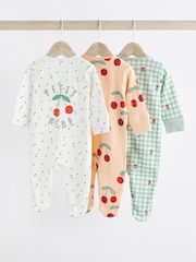 Bela tla - Baby Two Way Zip 100% Cotton Sleepsuits 3 Pack (0mths-2yrs) - Slika 2 iz 9