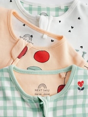 Bela tla - Baby Two Way Zip 100% Cotton Sleepsuits 3 Pack (0mths-2yrs) - Slika 4 iz 9