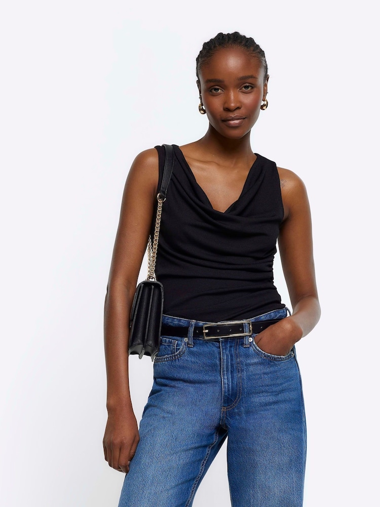 River Island Black Cowl Neck Tank - Image 1 of 1
