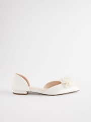 White Forever Comfort® Wedding Corsage Point Toe Bridal Shoes - Image 5 of 8