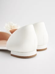 White Forever Comfort® Wedding Corsage Point Toe Bridal Shoes - Image 6 of 8