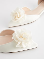 White Forever Comfort® Wedding Corsage Point Toe Bridal Shoes - Image 8 of 8