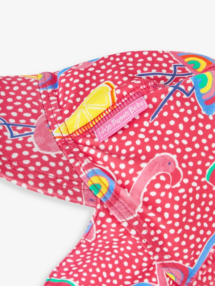 JoJo Maman Bébé Pink Flamingo UPF 50 Sun Protection Hat - Image 4 of 4