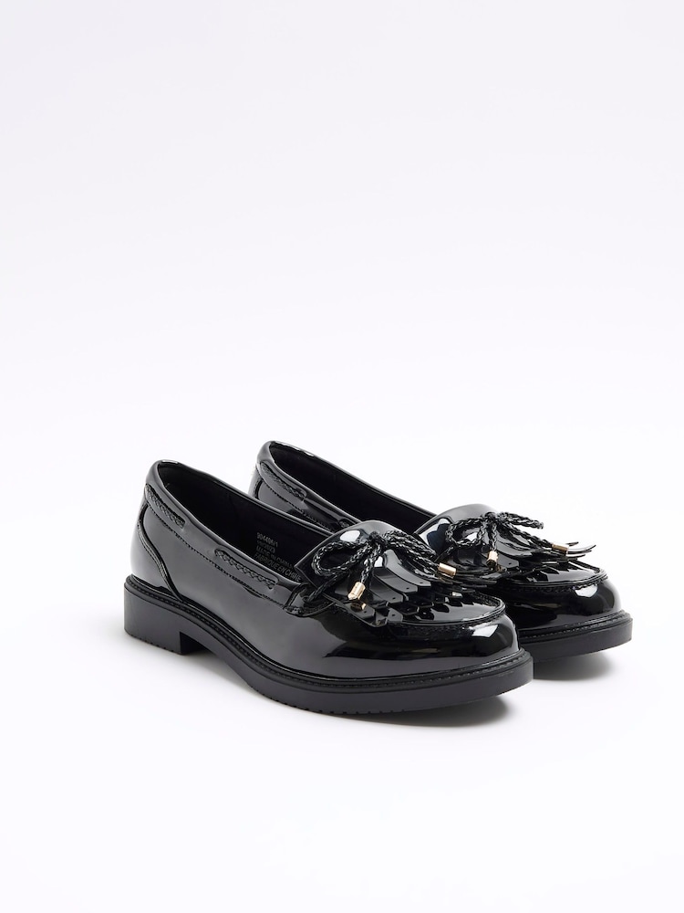 River Island Black Bow Fringe Loafers - Image 2 of 5