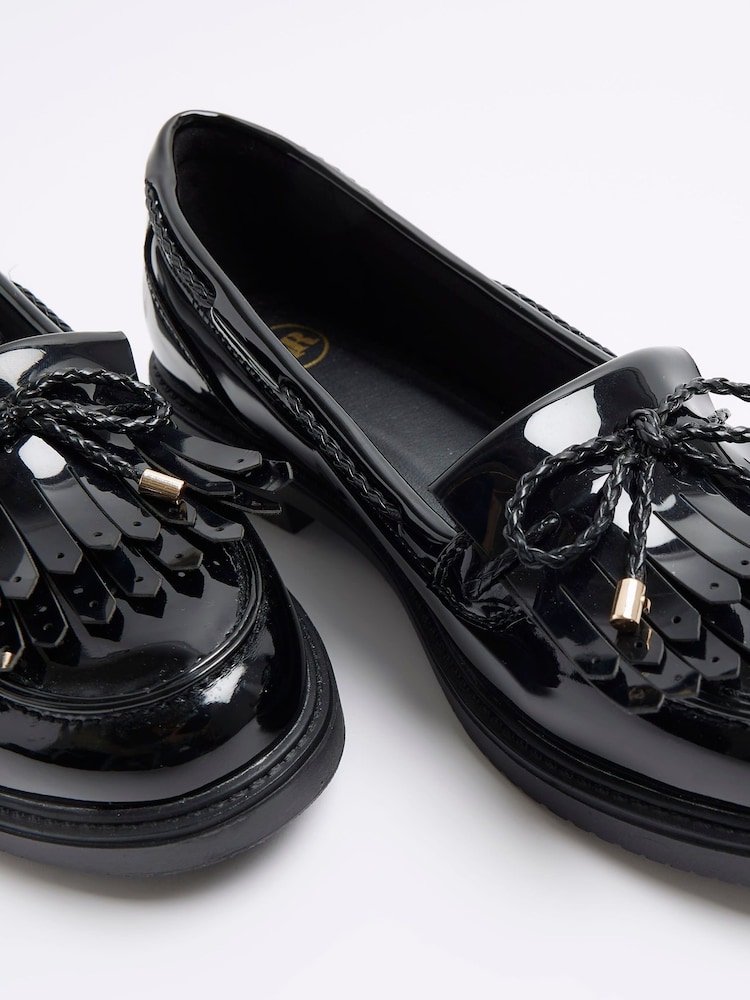 River Island Black Bow Fringe Loafers - Image 5 of 5