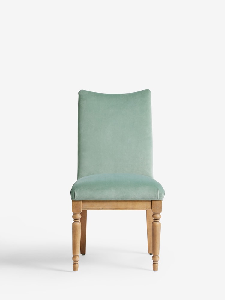 Laura Ashley Set of 2 Annaly Velvet Fern Green Sarsden Dining Chairs - Image 2 of 6