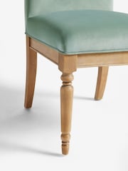Laura Ashley Set of 2 Annaly Velvet Fern Green Sarsden Dining Chairs - Image 4 of 6