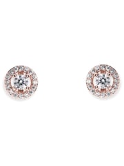 Ivory & Co Rose Gold Balmoral Crystal Dainty Earrings - Image 1 of 5