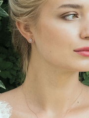 Ivory & Co Rose Gold Balmoral Crystal Dainty Earrings - Image 4 of 5