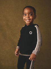 Black Knitted 100% Cotton Hoodie and Joggers Set (3mths-7yrs) - Image 1 of 9