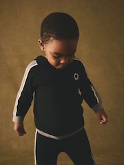 Black Knitted 100% Cotton Hoodie and Joggers Set (3mths-7yrs) - Image 2 of 9