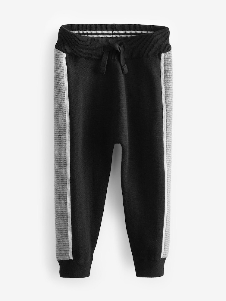 Black Knitted 100% Cotton Hoodie and Joggers Set (3mths-7yrs) - Image 9 of 9