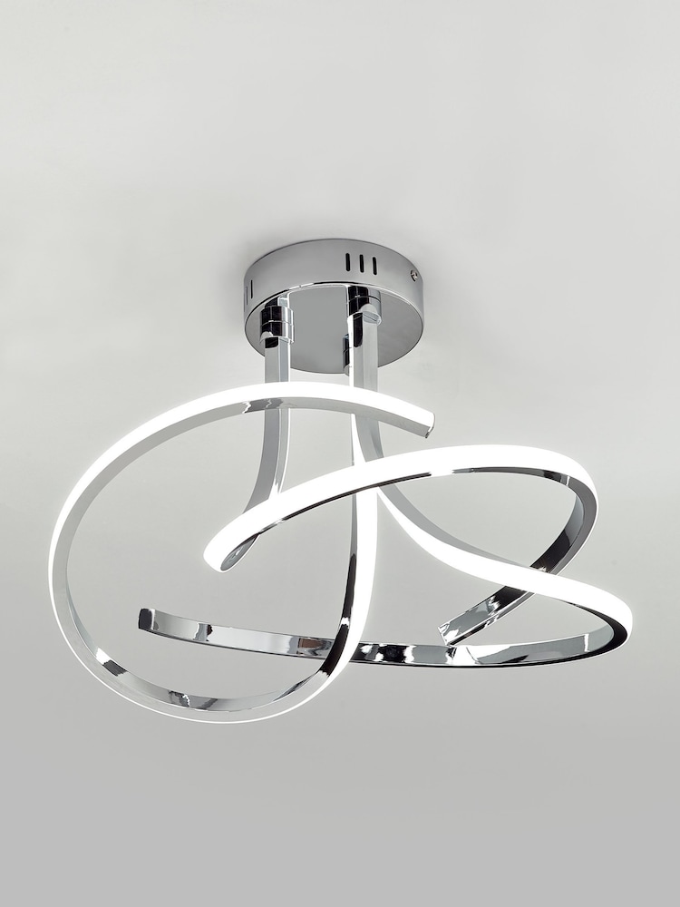 Chrome Sculptural LED Flush Ceiling Light - Image 1 of 6