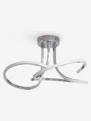 Chrome Sculptural LED Flush Ceiling Light - Image 4 of 6