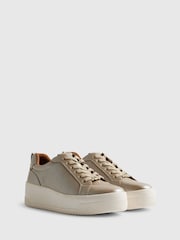 River Island Gold Wide Fit Lace Up Flatform Shoes - Image 3 of 6