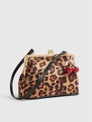 River Island Brown Leopard Print Framed Clutch Bag - Image 3 of 6