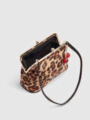 River Island Brown Leopard Print Framed Clutch Bag - Image 5 of 6