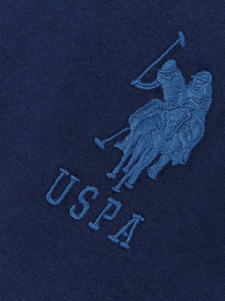 U.S. Polo Assn. Blue Big & Tall Mens Player 3 Logo 100% Cotton T-Shirt - Image 6 of 6
