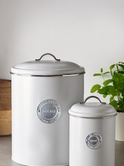 Set of 2 Grey Badge Bread Bin & Treat Jar - Image 1 of 2