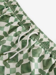 Green/Ecru Tile Printed Swim Shorts - Image 6 of 10