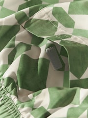 Green/Ecru Tile Printed Swim Shorts - Image 9 of 10