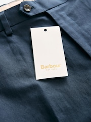 Barbour® Navy Slim Fit Cotton Linen Suit Trousers - Image 10 of 13
