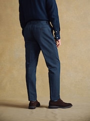 Barbour® Navy Slim Fit Cotton Linen Suit Trousers - Image 3 of 13