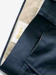Barbour® Navy Slim Fit Cotton Linen Suit Trousers - Image 8 of 13