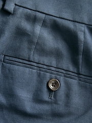 Barbour® Navy Slim Fit Cotton Linen Suit Trousers - Image 9 of 13