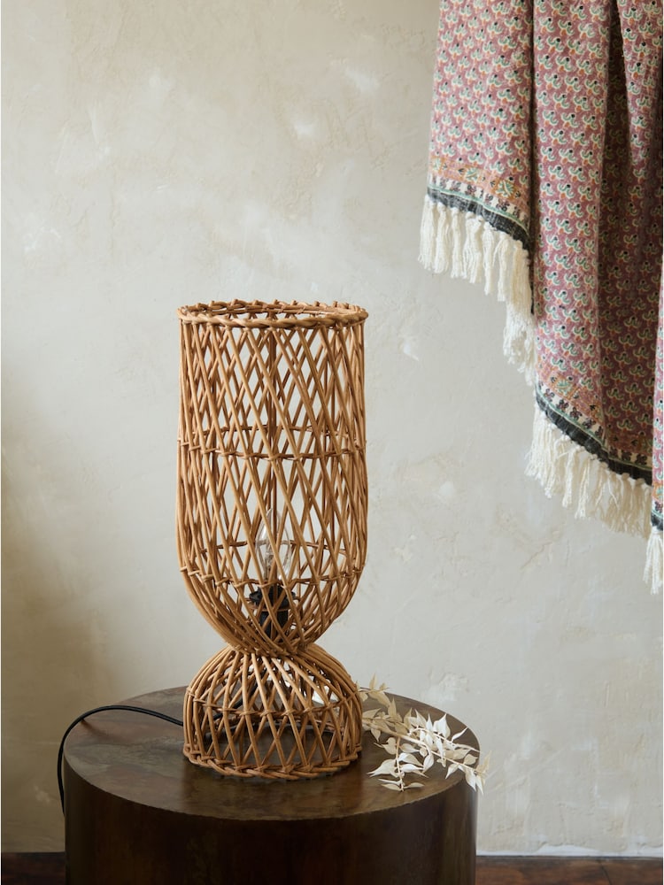 French Connection Natural Rattan Kylo Table Lamp - Image 2 of 4