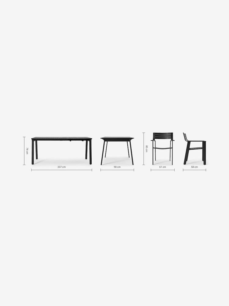 MADE.COM Grey Kochi Garden 4 Seater Dining Set - Image 10 of 10