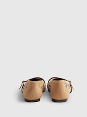 River Island Brown Floral Embroidered Ballet Flats - Image 4 of 6